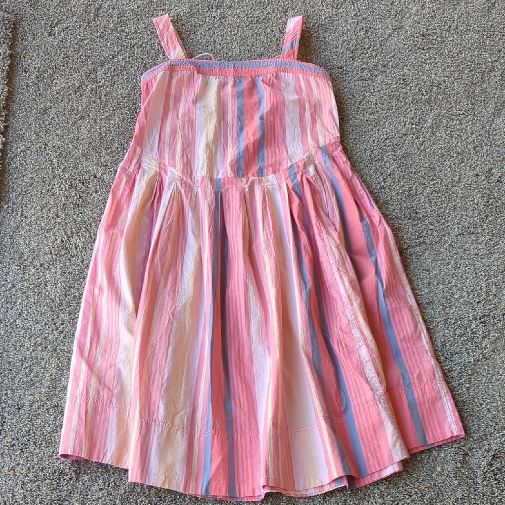 Free People Primavera Stripe Cotton Midi Dress - Pink S